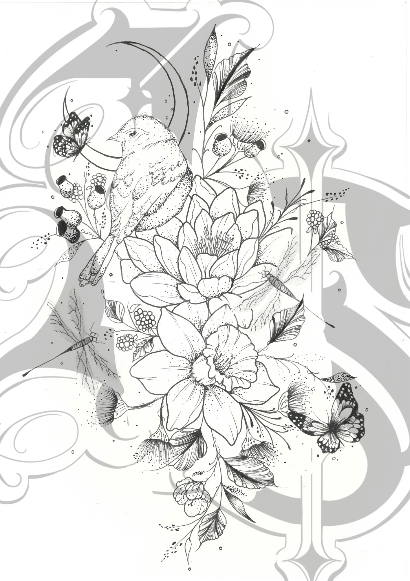 Dancing With Spring - Hand Drawn