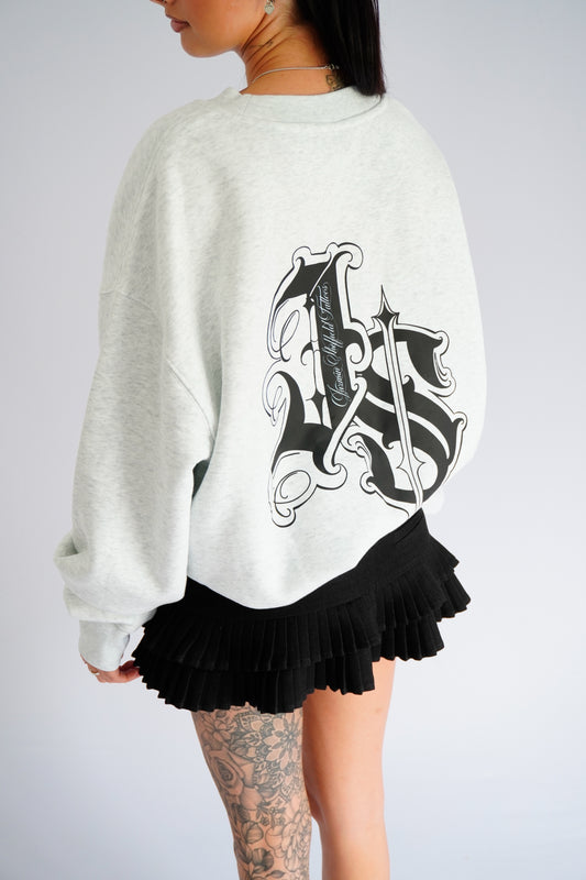JS Crew Sweater - White Marle
