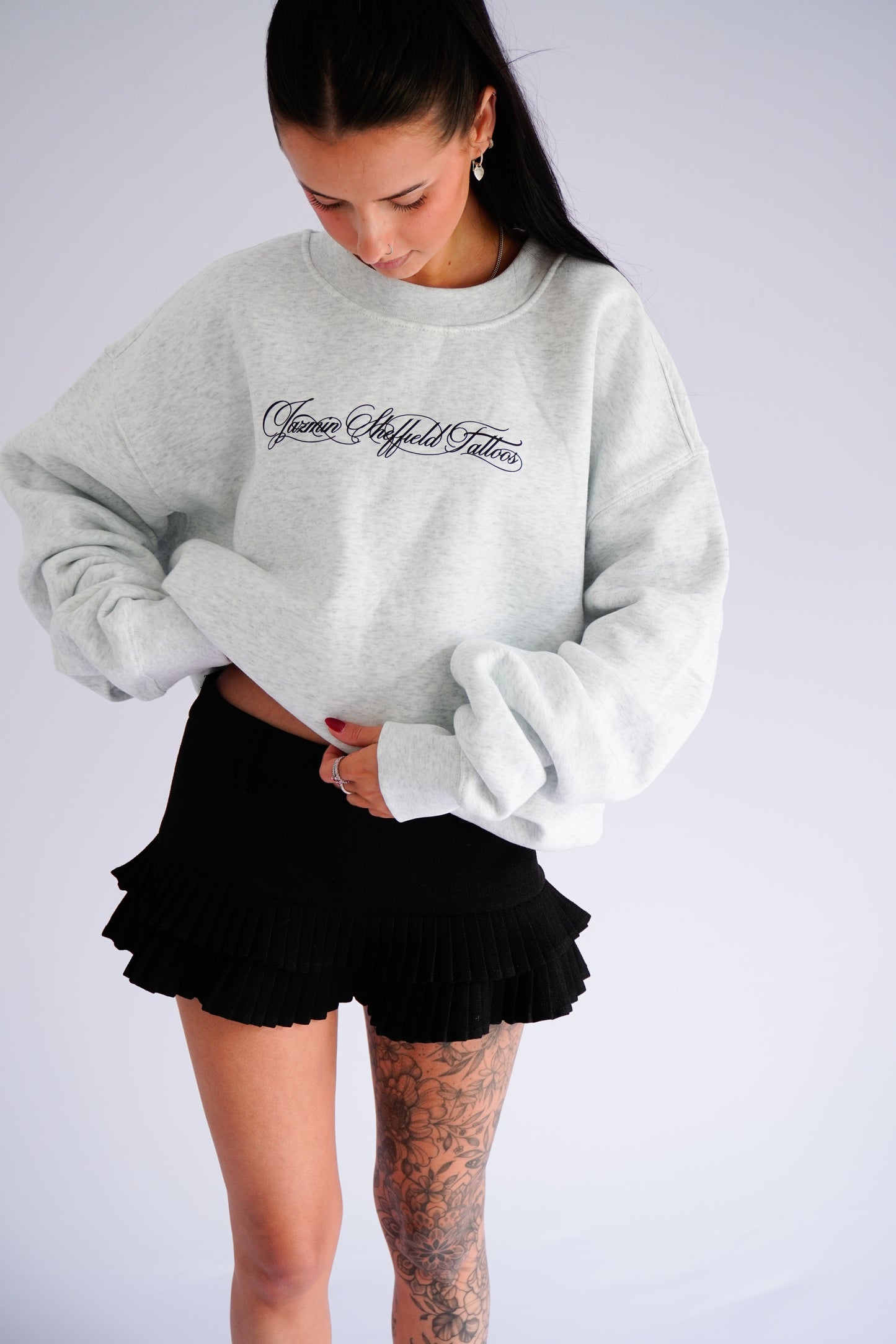 JS Crew Sweater - White Marle